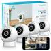 LaView 4MP Security Cameras Outdoor Indoor 4pc 2K Wired Cameras for Home Security with Starlight Color Night Vision IP65 Spotlight Camera 2.4G 2-Way Audio AI Human Detection Works with Alexa