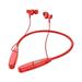 Christmas Savings! SHENGXINY Earphones Wireless Bluetooth Clearance Neckband Bluetooth 5.0 Headphones HD Stereo Wireless Sports Earphones Around Neck Bluetooth Headphones Noise Cancelling Mic Red