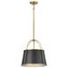 Hinkley Clarke 16 1/4" Wide Brass Black Drum Pendant Light