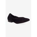 Extra Wide Width Women's Ramsey Flat by Ros Hommerson in Black Kid Suede (Size 12 WW)