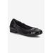 Extra Wide Width Women's Trista Flat by Easy Street in Black Leather Patent (Size 8 1/2 WW)