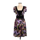 Connected Apparel Casual Dress: Purple Print Dresses - Women's Size 8