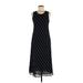 Lauren by Ralph Lauren Casual Dress - Midi: Black Stripes Dresses - Women's Size 8