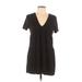 21 Saints Casual Dress - Shift: Black Solid Dresses - Women's Size Large