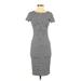 FELICITY & COCO Casual Dress - Midi Crew Neck Short sleeves: Ivory Print Dresses - Women's Size Small