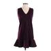 ASOS Casual Dress - A-Line V Neck Sleeveless: Burgundy Dresses - Women's Size 2