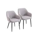 Corrigan Studio® Lacatus Linen Metal Side Chair Upholstered/Metal/Fabric in Gray | 32.87 H x 23.62 W x 22.83 D in | Wayfair