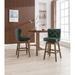 Red Barrel Studio® Andoro Swivel 26.82" Short Counter Stool Wood in Green | 38.22 H x 19.12 W x 21.22 D in | Wayfair