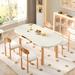 Hokku Designs Paraison Oval 31.49" W Dining Table Wood in Brown/White | 29.52 H x 51.18 W x 31.49 D in | Wayfair B2B05F3BF5BC43C5A3163FB22869CDAA