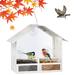 August Grove® Borianka Hopper Bird Feeder Metal in White | 7.8 H x 7.8 W x 3.9 D in | Wayfair 60F22C59AEA34469B9B9EA86A4C3DC3B