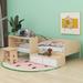 Red Barrel Studio® Nehemiah Wood Twin Size Platform Bed w/ 2 Drawers & 1 Chair & Desk Set in Brown | 25.6 H x 55.8 W x 77.4 D in | Wayfair