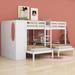 Harriet Bee Jakhari Full-Over-Twin-Twin Bunk Bed w/ Shelves, Wardrobe & Mirror in White | 64.6 H x 116.5 W x 79.8 D in | Wayfair