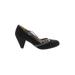 Crown Vintage Heels: D'Orsay Chunky Heel Work Black Shoes - Women's Size 7 1/2 - Round Toe