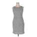 Hail3y Crew Neck Sleeveless:23 Casual Dress - Sheath Crew Neck Sleeveless: Gray Print Dresses - Women's Size X-Large