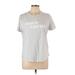 Banana Republic Short Sleeve T-Shirt: Silver Graphic Tops - Women's Size Large