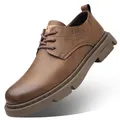 Scarpe con plateau autunnali in pelle di mucca per uomo moda Casual nuove scarpe Derby firmate