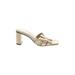 Zara Heels: Slip-on Chunky Heel Casual Ivory Print Shoes - Women's Size 39 - Open Toe