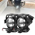 2 pezzi faro moto lampada da lavoro ausiliaria moto Spot fendinebbia LED DRL faretti Angel Eye