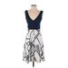 HD in Paris Casual Dress - Wrap: Blue Print Dresses - Women's Size 2