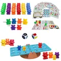 18/36 Rainbow Bear Montessori Benefit Wisdom Toys With Stacking Cup Matching Game Color