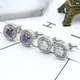 Delicate Tiny Round Cufflink For Men Boys Purple Crystal Luxury High Quality French Shirts Cuff