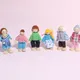 Wooden Doll Toys Set Dollhouse Family Dolls Figures Dressed Characters Children Kids Pretend Toy