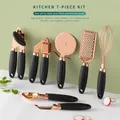 7 Pieces Rose Gold Kitchen Tools Set Kitchen Accessories Gadget Set Copper Coated Stainless Steel