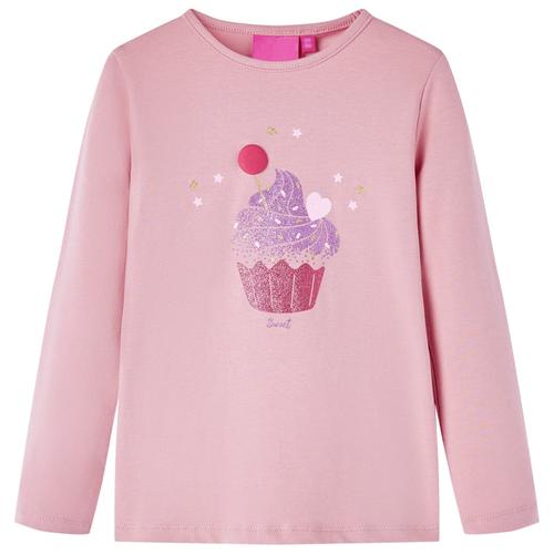 vidaXL Kinder-Langarmshirt mit Eiscreme-Aufdruck Hellrosa 92