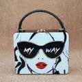 Fashion girl glasses acrilico Mini Tote Bags My Way Letter Box borse a tracolla Black Flap borsa
