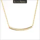 LUXUSTEEL Long Curved Horizontal Tube Bar Pendant Necklace Stainless Steel Chains Necklaces