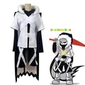 Anime Game Undertale XTALE Cross Sans Cosplay Costume White Cloak Cape Combats Uniform Adult Man