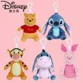 Original Disney Stitch Tigger Piglet Eeyore Win Keychain and Bag Pendant Anime Figure Lilo & Stitch