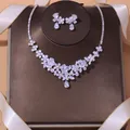 Stone fans Luxus Hochzeit Kristall Braut schmuck Sets für Frauen Festival Geschenk Strass Halskette