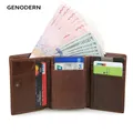 GENODERN Kurze Trifold Männer Brieftasche mit Multi-kartenhalter Mode Brieftasche für Männer RFID