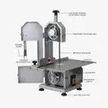 Macchina da taglio per sega per ossa elettrica Robot da cucina Taglierina per sega per ossa elettrica da tavolo commerciale Taglierina per ossa Osso piccolo con 2 seghe