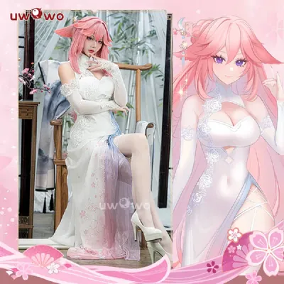 LAST BATCH UWOWO Genshin Impact Fanart: Yae Miko Qipao Chinesisches Kleid Cosplay-Kostüme Image