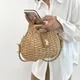 Mode Wicker Rattan Tasche gewebte Frauen Handtaschen Sommerreise Strand tasche Bali Stroh Schulter