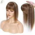 TESS Women Topper 8.5x8.5cm fermagli per capelli Toppers parrucche per capelli naturali 100% capelli