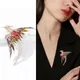 Big Crystal Phoenix Bird Brooches For Women Men 5-color Enamel Flying Beauty Bird Party Banquet