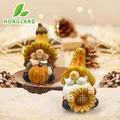 Garden Gnome Statue Resin Gnome Figurine Pumpkin Ornaments Outdoor Statues Home Decor Fall