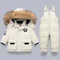 Children Down Suit Winter and Autumn Warm Boy Jacket Natural Fur Collar Baby Girls Snowsuit Coat