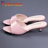 2022 Sommer High Heels Größe 43 Stiletto Mid-heel Hausschuhe damen Sommer Mode niedrigen absätzen Sandalen Peep Toe sexy Frauen Schuhe