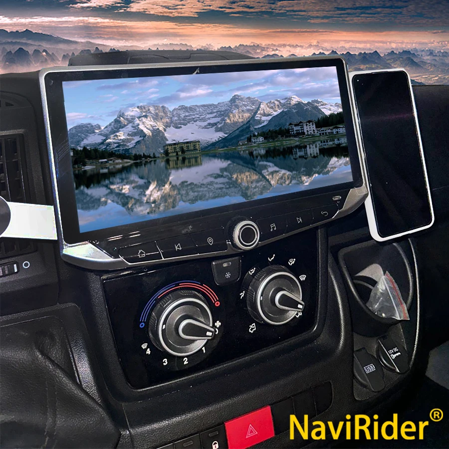 10,88 zoll Android Qled Bildschirm Auto Radio Multimidia Autoradio Für FIAT DUCATO 2016 2017 2018 2022 WIFI Bluetooth CarPlay GPS DSP Image