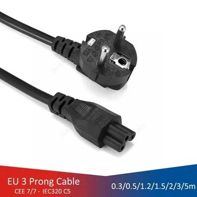 Laptop Power Kabel 0,5 m/2m/5m Euro Stecker IEC C5 Power Adapter Verlängerung Kabel Für asus Dell HP