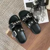 Maogu Street Punk Metall Niet Sandalen Panto letten Flip Flops Sommer Slides Schuhe Designer Slipper schwarz Mode Frauen Hausschuhe 42