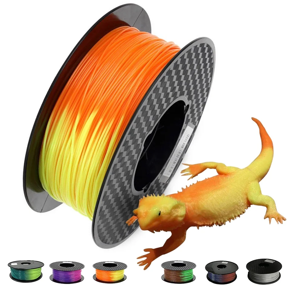 Farbwechsel mit Temperatur PLA 3D-Drucker-Filament 1,75 mm 500 g/250 g Farbverlauf Thermochromes Sublimationsdruckmaterial Image