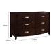 6 Drawer Wood Dresser with Metal Handles, Cherry Brown