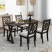 Versatile 5-Piece Dining Set: Extendable 62*35.2" Table, X-Shape Legs, Console with Dual 8.8" Flip Lids, Upholstered Chairs