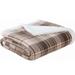 2 Piece Set 60" x 50" Super Soft and Warm Blanket for Sofa or Office, Plaid Flannel Sherpa Throw Blanket