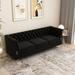 Modern Velvet Button-Tufted Sofa Living Room Couch with Removable Cushion, 3 Seat Leisure Couch with Metal Legs